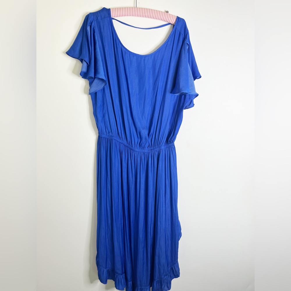Loft Blue Midi Ruffle Dress - Picture 5 of 10